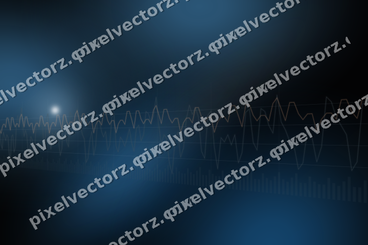 Glowing neon chart background in blue and orange