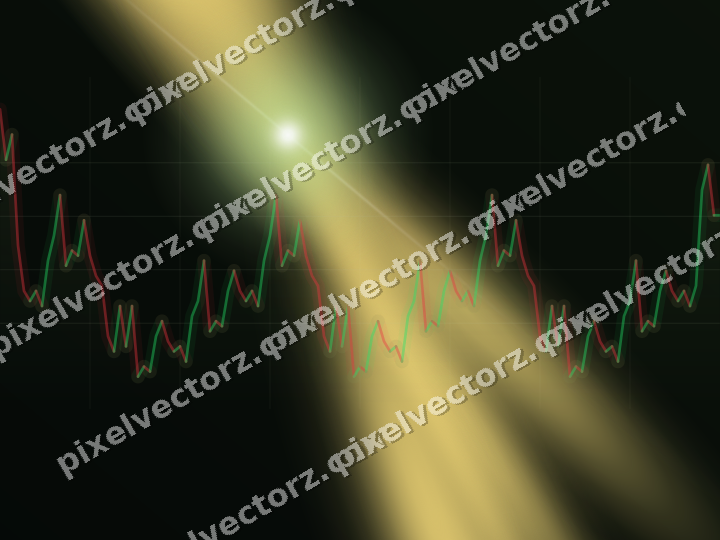 Glowing neon chart background in lime and yellow