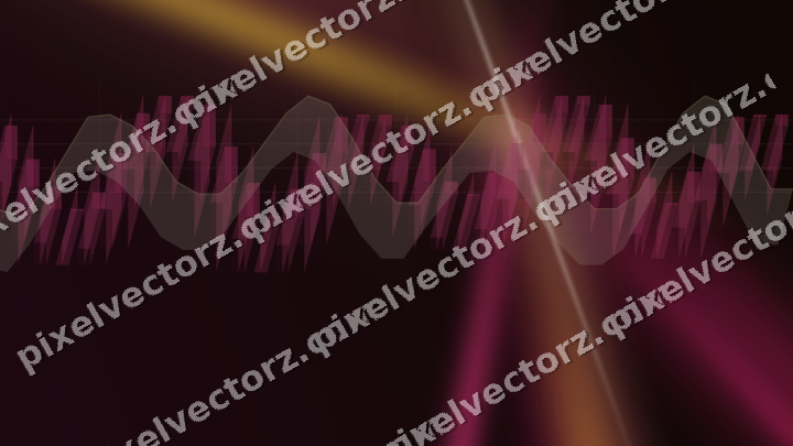Glowing neon chart background in pink and yellow