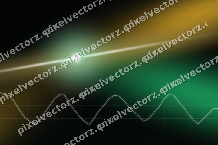 Glowing neon chart background in green and amber