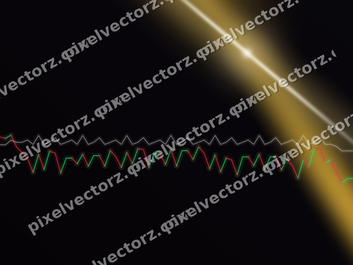 Glowing neon chart background in amber and purple