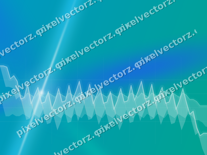 Glowing neon chart background in cyan and teal