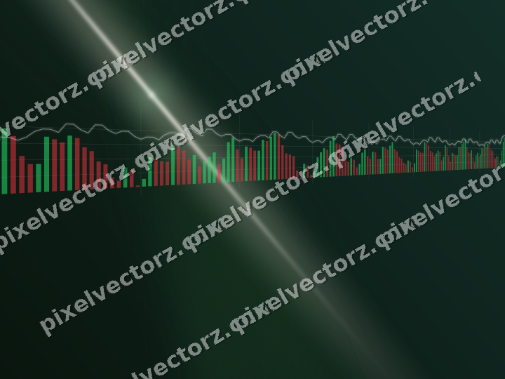 Glowing neon chart background in dark green and amber
