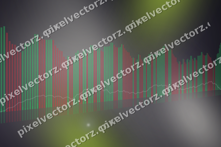 Glowing neon chart background in purple and lime