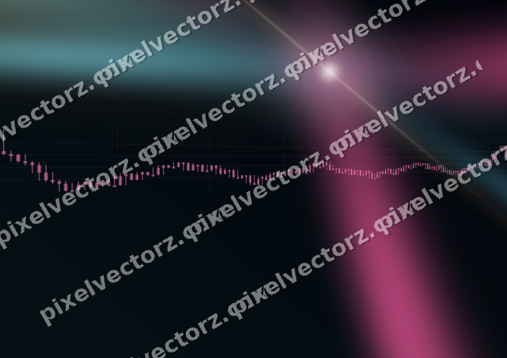 Glowing neon chart background in pink and cyan