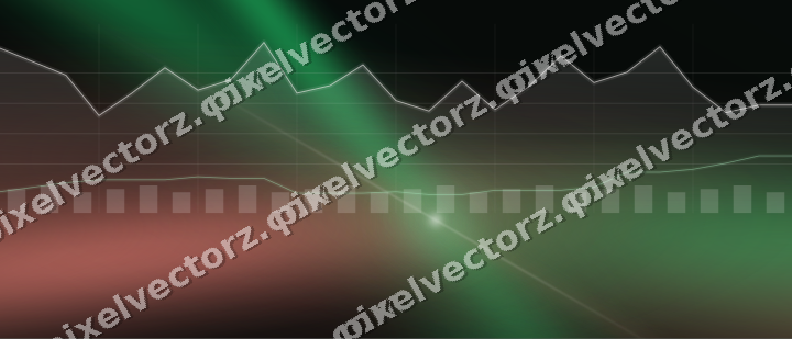 Glowing neon chart background in green and red