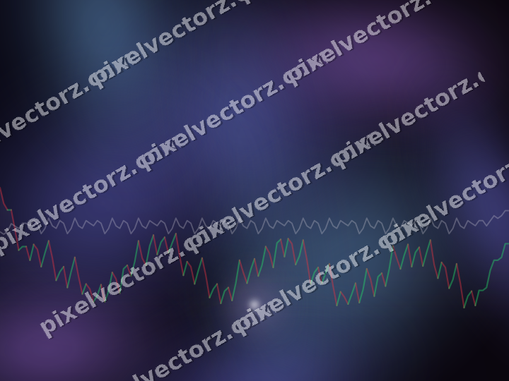 Glowing neon chart background in purple and blue