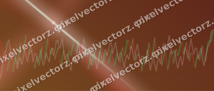 Glowing neon chart background in red and orange