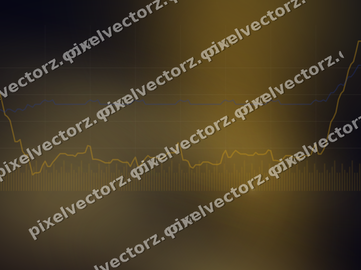 Glowing neon chart background in amber and blue