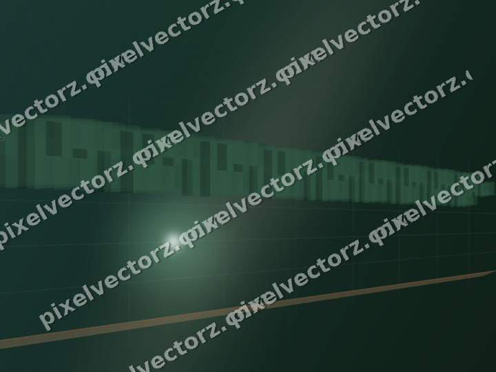 Glowing neon chart background in dark green and orange