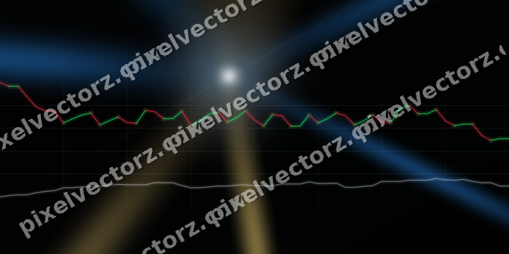 Glowing neon chart background in blue and amber