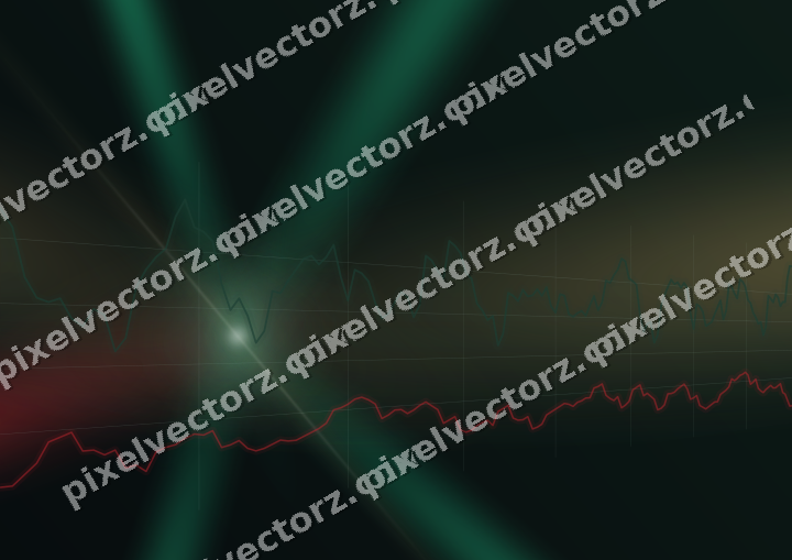 Glowing neon chart background in green and red