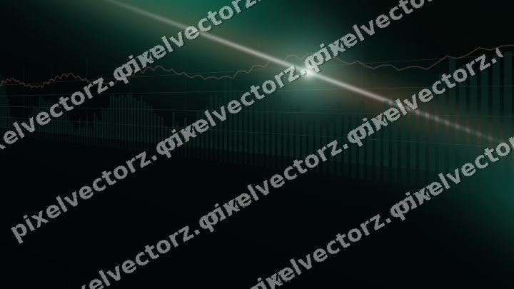 Glowing neon chart background in green and orange