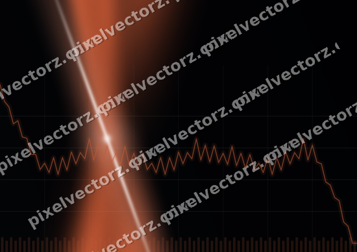 Glowing neon chart background in orange and cyan