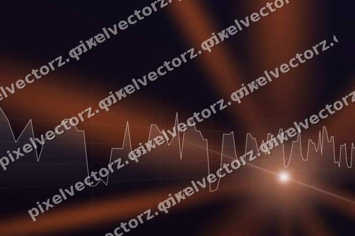 Glowing neon chart background in orange and blue