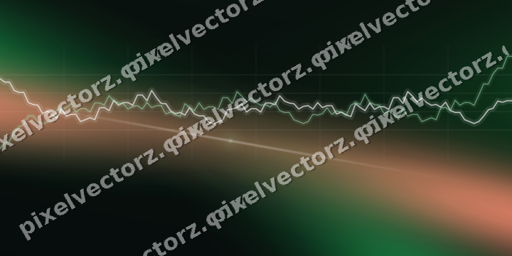 Glowing neon chart background in green and red