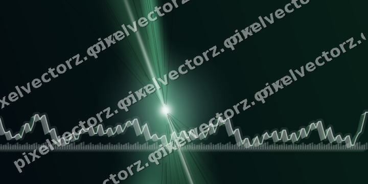 Glowing neon chart background in green and teal
