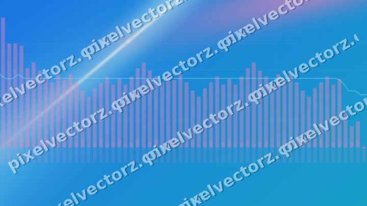 Glowing neon chart background in pink and cyan