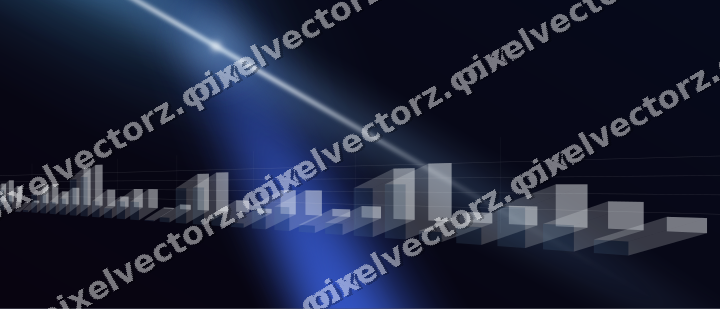 Glowing neon chart background in cyan and blue