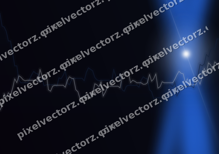 Glowing neon chart background in blue