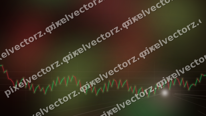Glowing neon chart background in red and green