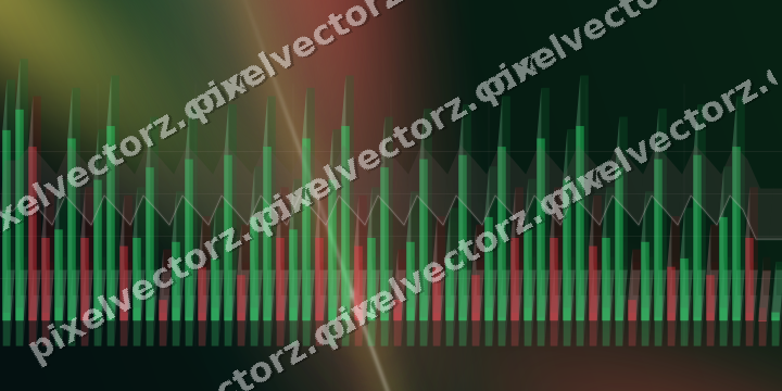 Glowing neon chart background in red and orange