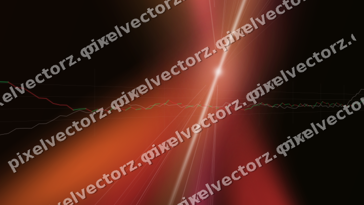 Glowing neon chart background in red and orange