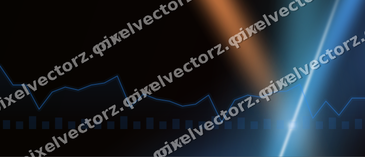 Glowing neon chart background in blue and red