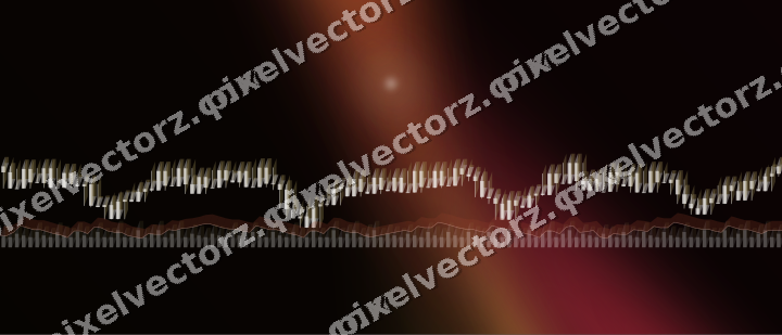 Glowing neon chart background in orange and amber
