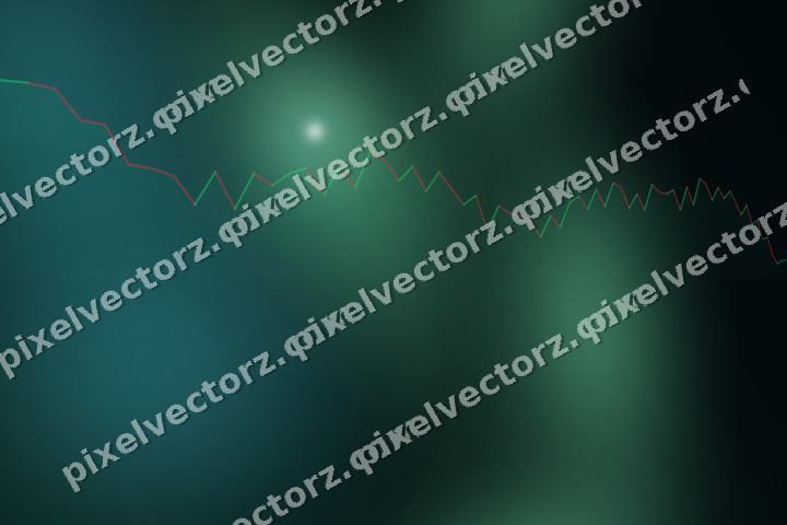 Glowing neon chart background in green and teal