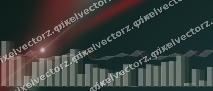 Glowing neon chart background in dark red and dark green