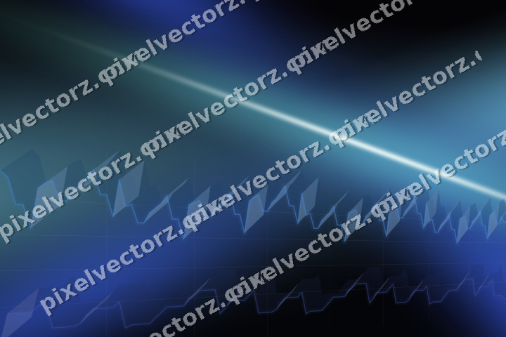 Glowing neon chart background in blue and cyan
