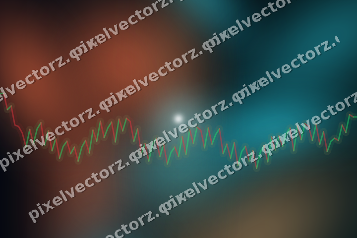 Glowing neon chart background in teal and orange