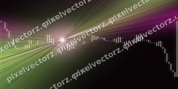 Glowing neon chart background in magenta and lime