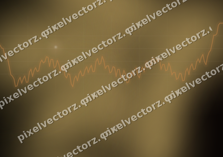 Glowing neon chart background in orange and amber