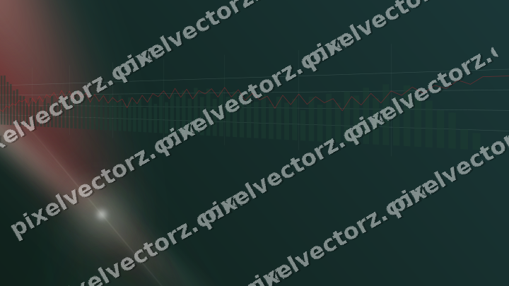 Glowing neon chart background in dark green and red