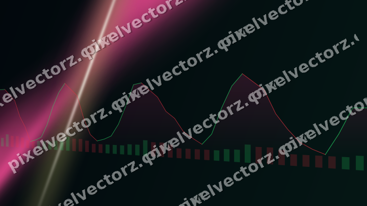 Glowing neon chart background in pink and orange