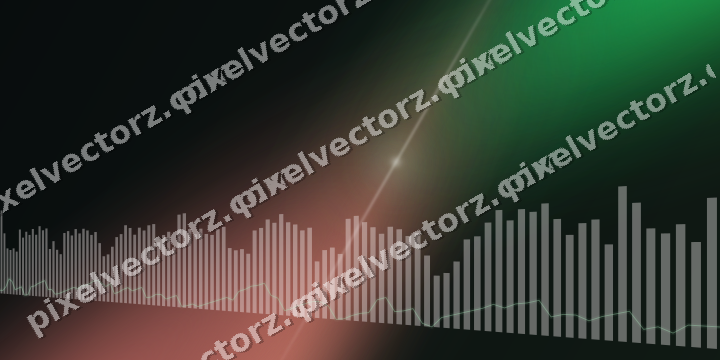 Glowing neon chart background in green and red