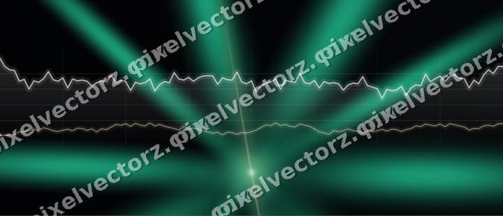 Glowing neon chart background in amber and green