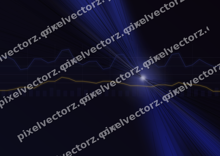 Glowing neon chart background in blue and amber