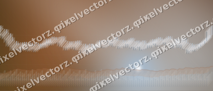 Glowing neon chart background in blue and orange