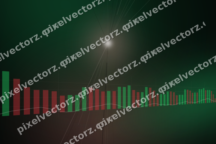 Glowing neon chart background in red and green