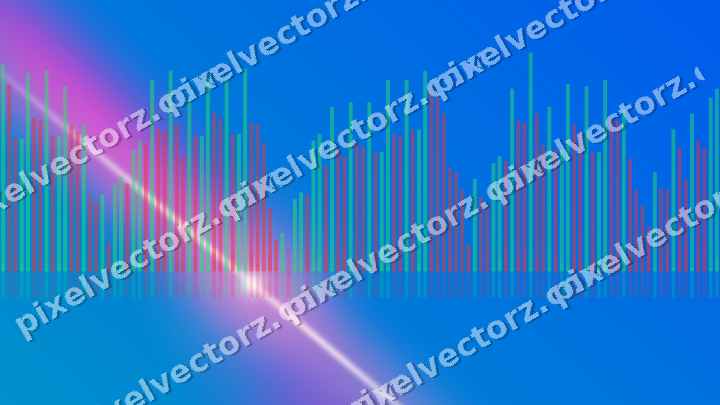 Glowing neon chart background in magenta and purple