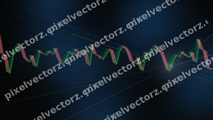 Glowing neon chart background in blue and red