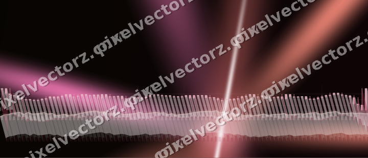 Glowing neon chart background in pink and red