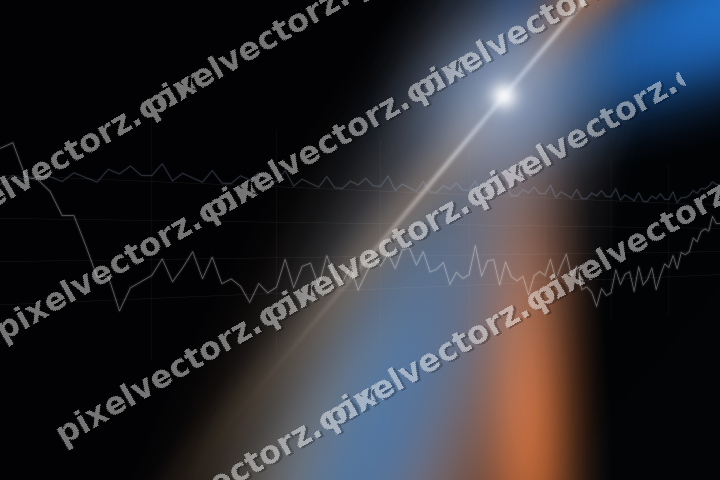Glowing neon chart background in blue and orange