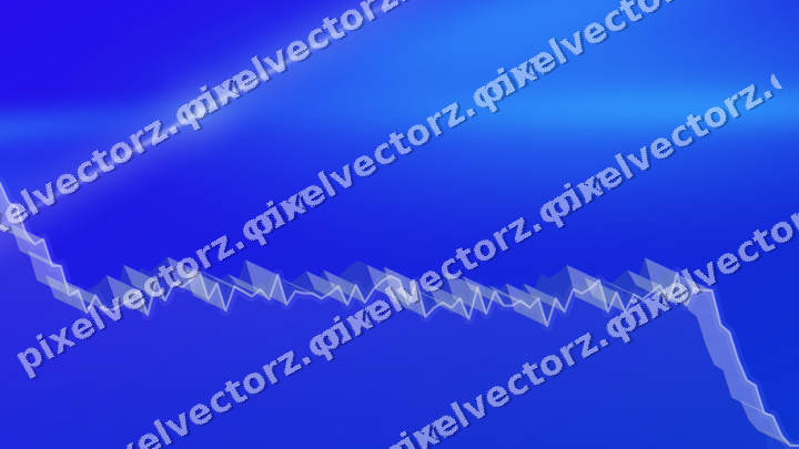 Glowing neon chart background in cyan and blue