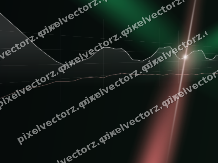 Glowing neon chart background in red and green