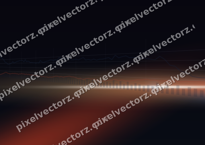 Glowing neon chart background in blue and red
