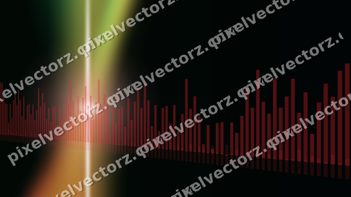 Glowing neon chart background in red and orange
